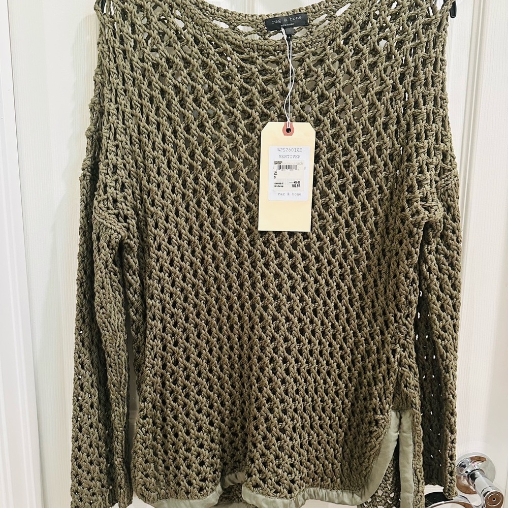 Rag & Bone Green Crew Neck Sweater